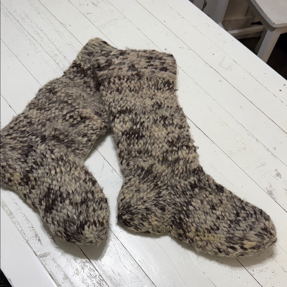The stockings were hung by the chimney with care…VTG wool/alpaca house socks